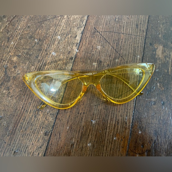 2/$5 Yellow Cat Eye Sunglasses - Picture 2 of 3
